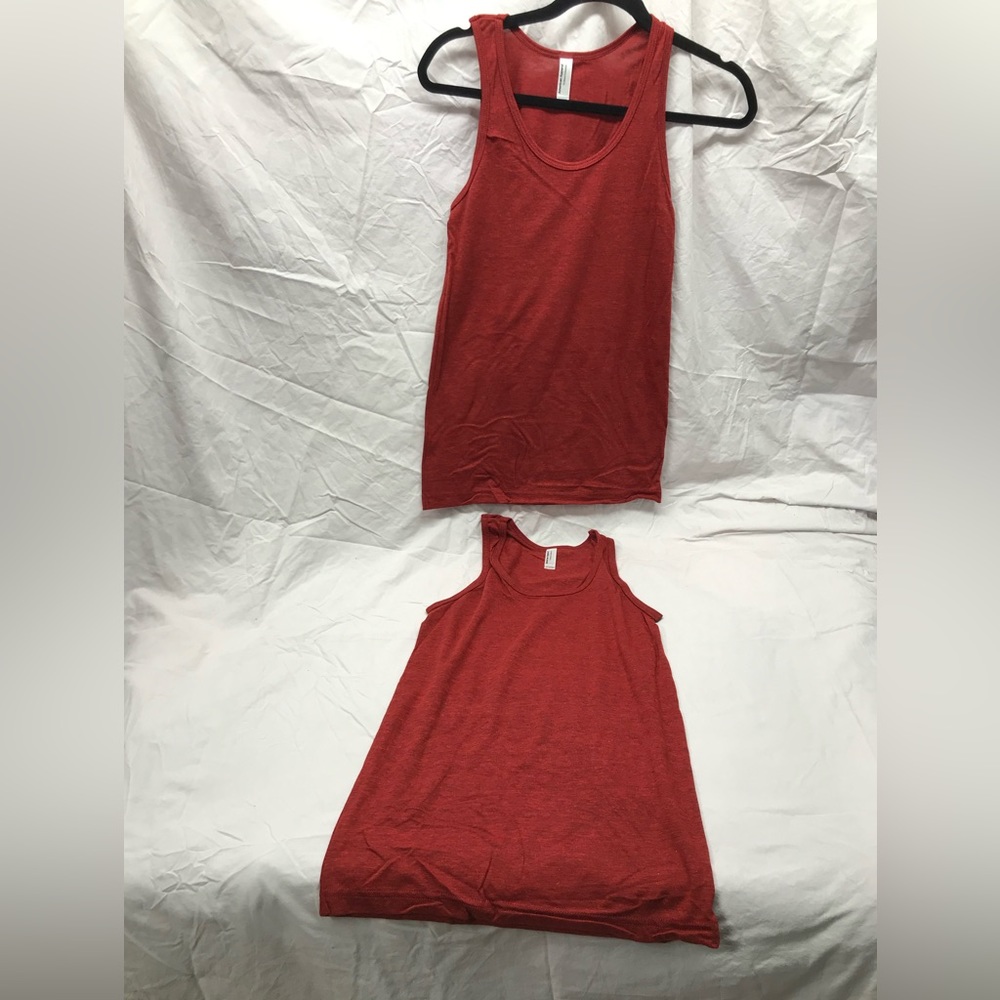 NEW 2 Pack American Apparel TriBlend Tri Blend Red Tank Top Small XS